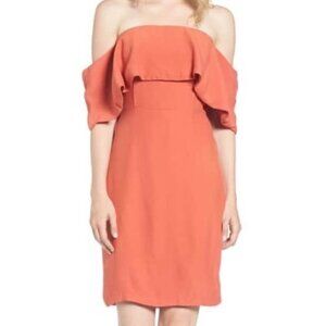 CUPCAKES & CASHMERE Rudy Crepe Dress in Persimmon Red